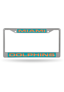 Miami Dolphins Standard Chrome License Plate Frame - Silver