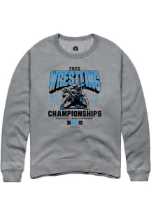 Mens Big Ten Graphite Rally 2025 Wrestling Championship Crew Sweatshirt