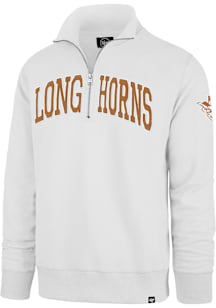 47 Texas Longhorns Mens White Upstate Striker Long Sleeve Qtr Zip Fashion Pullover