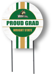 Wright State Raiders KH Sports Fan 20x20 Circle Yard Sign with Stakes Proud Grad Yard Sign - White