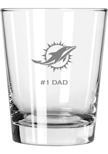 Miami Dolphins Dad 15oz Rock Glass - White