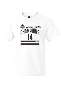 Brian Kramer Youth White Western Michigan Broncos NIL 2025 National Champions Shirzee Short Sleeve..