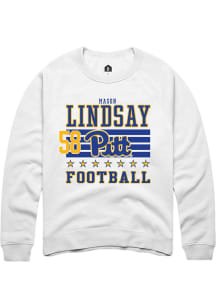 mason lindsay Rally Mens White Pitt Panthers NIL Striped Player Crew