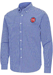 Antigua Detroit Pistons Mens Blue Ellis Long Sleeve Dress Shirt