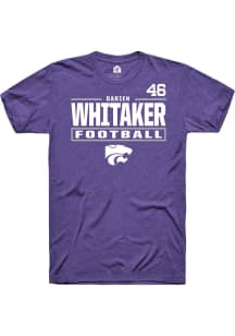 Darien Whitaker Rally Mens Purple K-State Wildcats NIL Stacked Box Player T Shirt