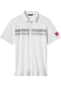 Mens Nebraska Cornhuskers White Travis Mathew Top Recruit Short Sleeve Fashion Polo