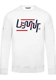 Levelwear USMNT Mens White Zane Abstract Long Sleeve Crew Sweatshirt