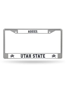 Utah State Aggies Chrome License Plate Frame - Silver