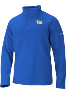 Mens Pitt Panthers Blue Columbia Alto Pass Half Snap Qtr Zip Pullover