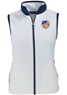 Cutter and Buck FC Cincinnati Womens White Cascade Sherpa Vest