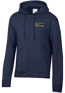 Mens Navy Blue Drexel Dragons Embroidered Long Sleeve Full Zip Jacket