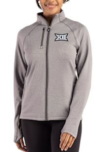 Cutter and Buck Big 12 Womens Graphite Peshastin Long Sleeve Full Zip Jacket