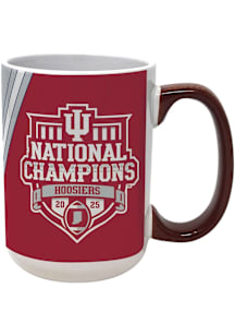 Indiana Hoosiers CFP National Champions 2025 15oz Football Handle Ceramic Mug - Red