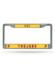 USC Trojans Chrome License Plate Frame - Silver