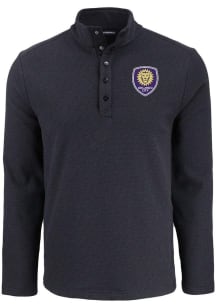 Cutter and Buck Orlando City SC Mens Black Hunts Point Long Sleeve Qtr Zip Pullover