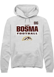 Blake Bosma Western Michigan Broncos Mens White Football NIL Stacked Box Player Hood