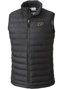 Columbia Purdue Boilermakers Mens Black Heat Seal Powder Lite Sleeveless Jacket
