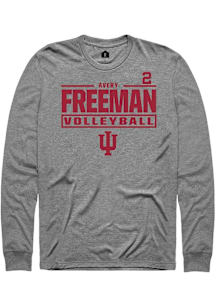Avery Freeman Indiana Hoosiers Graphite NIL Stacked Box Long Sleeve Player T Shirt