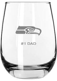 Seattle Seahawks Dad 15oz Stemless Wine Glass - White
