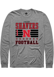 Vincent Shavers Rally Mens Grey Nebraska Cornhuskers NIL Striped Tee