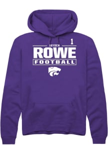 Jayden Rowe Rally Mens Purple K-State Wildcats NIL Stacked Box Player Hood