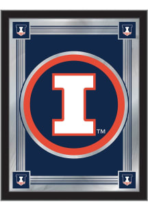 Illinois Fighting Illini Logo Hanging Back Bar Mirror
