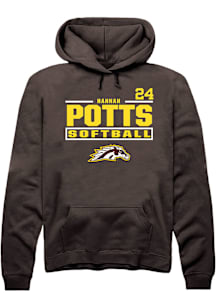 Hannah Potts Western Michigan Broncos Mens Brown NIL Stacked Box Player Hood