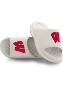iSlide Motive Wisconsin Badgers Mens Slides - White