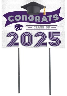 White K-State Wildcats Class of 2025 graduation graphic Yard Sign