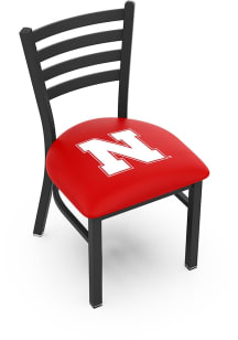 Black Nebraska Cornhuskers Stationary Black Wrinkle Finish Pub Stool
