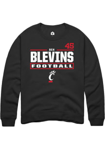 Ben Blevins Rally Mens Black Cincinnati Bearcats NIL Stacked Box Player Crew