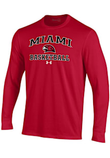 Under Armour Miami RedHawks Red Basketball Performance Long Sleeve T Shirt