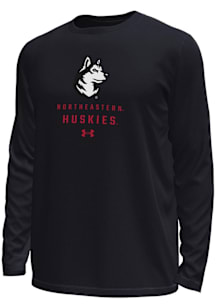 Under Armour Northeastern Huskies Black Stacked Logo Tech Stretch Long Sleeve T-Shirt