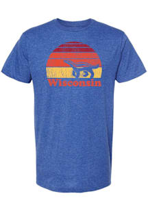 Summit Sportswear Wisconsin Blue Badger Sunset Short Sleeve T Shirt