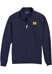 Mens Michigan Wolverines Navy Blue Vineyard Vines Shep Shirt Qtr Zip Pullover