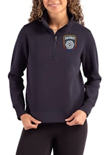 Cutter and Buck San Diego FC Womens Navy Blue Roam Qtr Zip