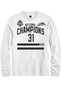 Cameron Rowe Mens White Western Michigan Broncos NIL 2025 National Champions Shirzee Long Sleeve P..