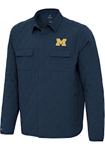 Mens Michigan Wolverines Navy Blue Antigua Persistent Medium Weight Jacket