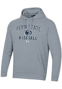 Under Armour Penn State Nittany Lions Mens Grey Baseball Rival Long Sleeve Hoodie