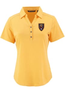 Cutter and Buck Real Salt Lake Womens Yellow Forge Eco Polo Short Sleeve Polo Shirt