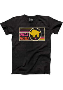 Oklahoma Black Bison Colorful Patch Short Sleeve Fashion T Shirt