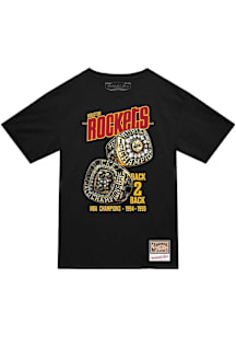 Mitchell and Ness Houston Rockets Black Back 2 Back Short Sleeve T Shirt