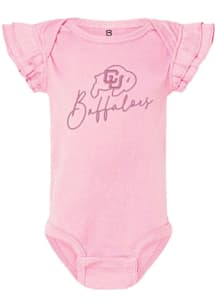 Summit Sportswear Colorado Buffaloes Baby Pink Flutter Sleeve Short Sleeve One Piece