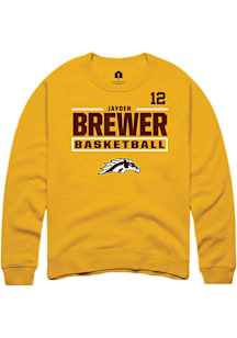 Jayden Brewer Western Michigan Broncos Mens Gold NIL Stacked Box Player Crew