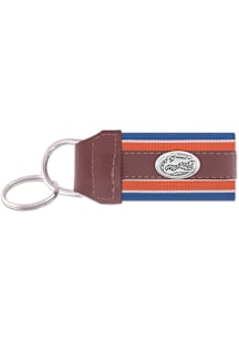 Florida Gators Leather and Grosgrain Concho Keychain - Brown