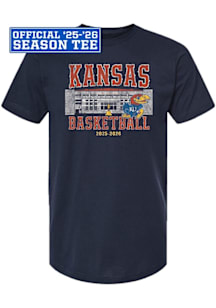 Summit Sportswear Kansas Jayhawks Navy Blue Basketball Official Tee Short Sleeve T Shirt