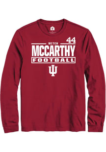 Mitch McCarthy Mens Crimson Indiana Hoosiers NIL Stacked Box Long Sleeve Player T Shirt