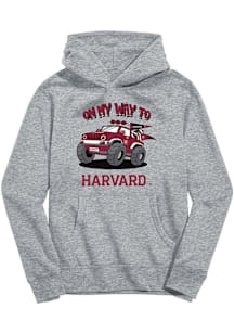 Vive La Fete Harvard Crimson Youth Grey On My Way Long Sleeve Hoodie