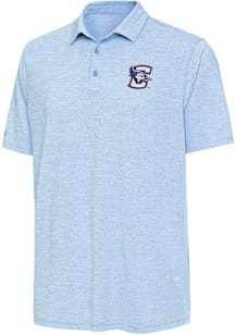 Antigua Creighton Bluejays Mens Light Blue Distressed Stripe Short Sleeve Polo