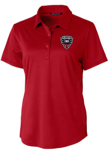 Cutter and Buck DC United Womens Red Prospect Short Sleeve Polo Shirt